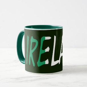 Ireland overlaid on Irish Flag mugcnt Mug