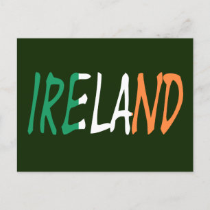 Ireland overlaid on Irish Flag pccnt Postcard