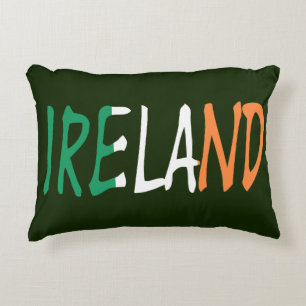 Ireland overlaid on Irish Flag tpcnt Decorative Cushion