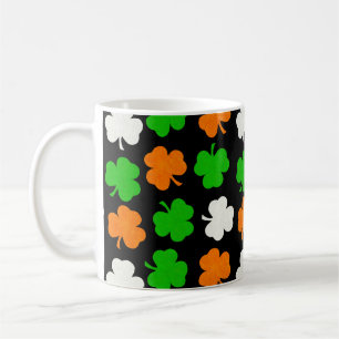 Ireland Papercut Shamrocks - Black Coffee Mug