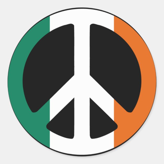 Ireland Peace Sign Classic Round Sticker (Front)