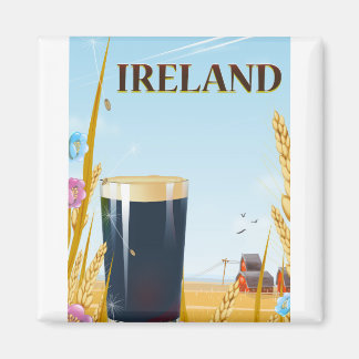 Ireland pint landscape travel poster magnet
