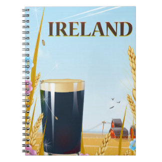 Ireland pint landscape travel poster notebook