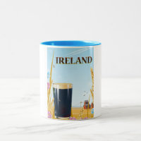 Ireland pint landscape travel poster