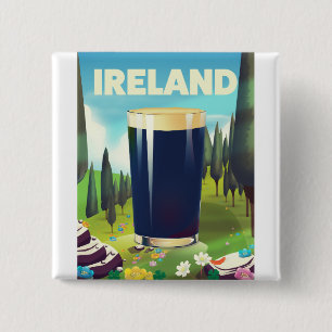 Ireland Pint Travel poster 15 Cm Square Badge