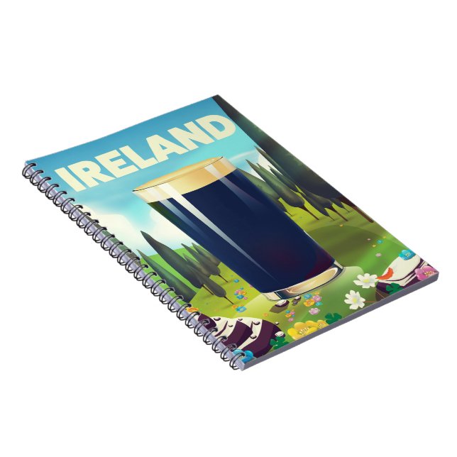 Ireland Pint Travel poster Notebook (Right Side)