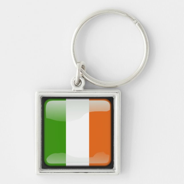 Ireland polished flag key ring (Front)