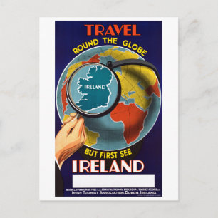 Ireland Restored Vintage Travel Poster Postcard