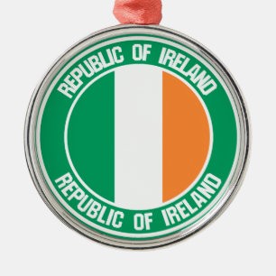 Ireland Round Emblem Metal Tree Decoration