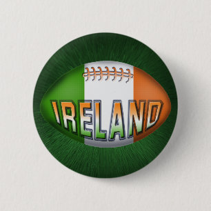 Ireland Rugby Ball 6 Cm Round Badge