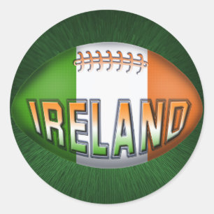 Ireland Rugby Ball Classic Round Sticker