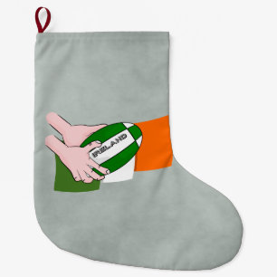 Ireland Rugby Team Supporters Flag With Ball Large Christmas Stocking