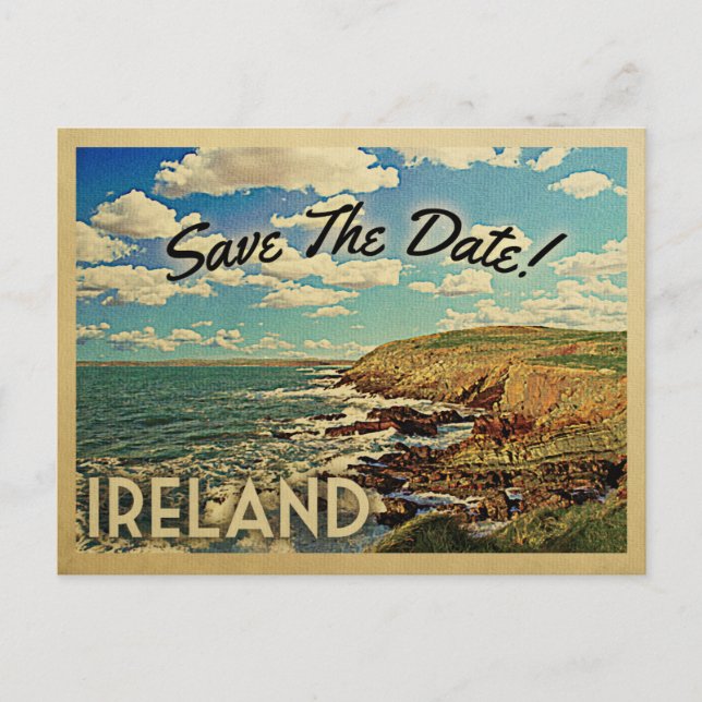 Ireland Save The Date Vintage Postcards (Front)