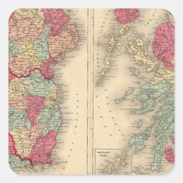 Ireland Scotland Square Sticker (Front)