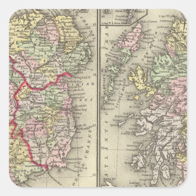 Ireland, Scotland Square Sticker (Front)