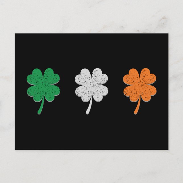 Ireland Shamrock Clover Flag Postcard (Front)