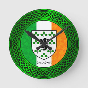 Ireland Shamrock Flag - Gallagher Round Clock