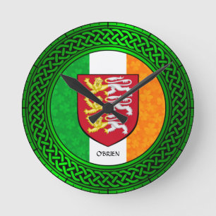 Ireland Shamrock Flag - O'Brien Round Clock