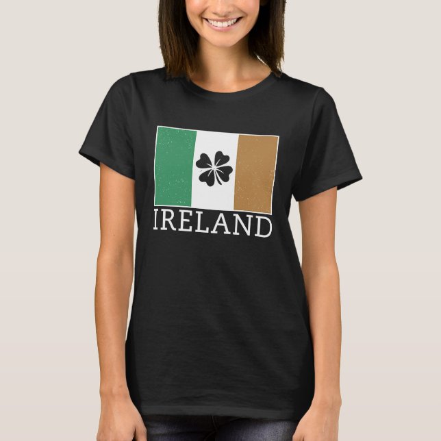Ireland Shamrock Irish Flag T-Shirt (Front)