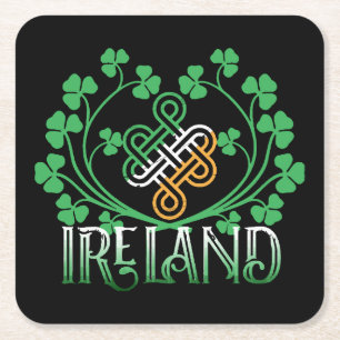 IRELAND SHAMROCK SQUARE PAPER COASTER