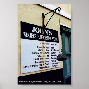 Ireland shopfront, weather forecasting stone poster