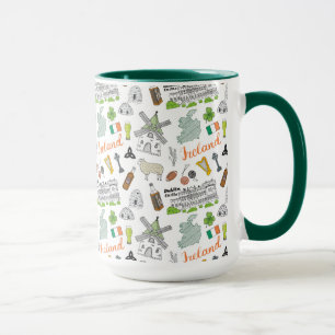 Ireland Sketch Doodle Pattern Mug