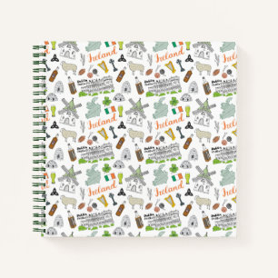Ireland Sketch Doodle Pattern Notebook