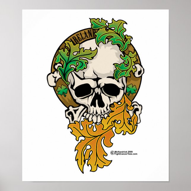 Ireland Skull Tattoo Poster (Front)