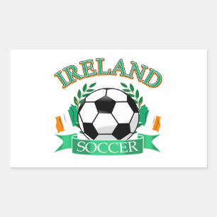 Ireland soccer ball designs rectangular sticker