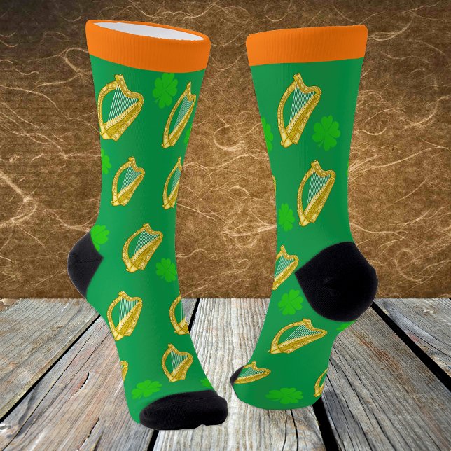 Ireland Socks, Shamrock, Harp, Flag, Irish Socks (Creator Uploaded)