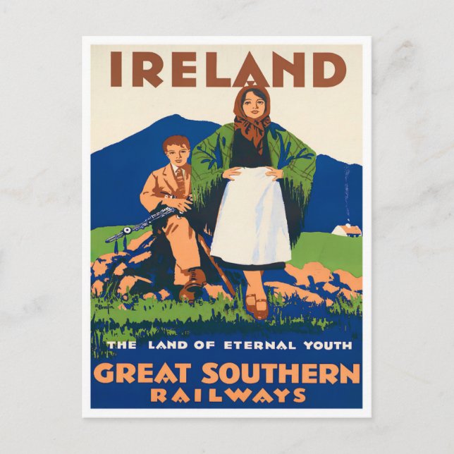 Ireland Southern Railways vintage travel Postcard (Front)