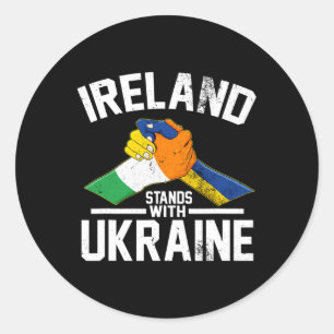 Ireland Stands With Ukraine Ukrainian Irish Flag T Classic Round Sticker