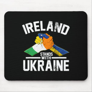 Ireland Stands With Ukraine Ukrainian Irish Flag T Mouse Mat