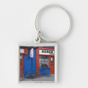 Ireland, Strandhill. Storefronts with bicycles Key Ring
