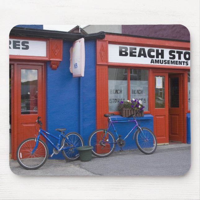 Ireland, Strandhill. Storefronts with bicycles Mouse Mat (Front)
