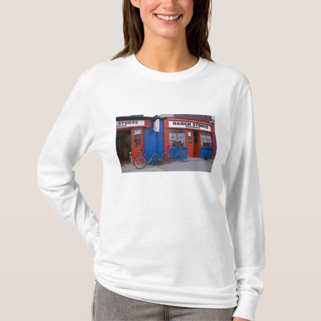 Ireland, Strandhill. Storefronts with bicycles T-Shirt (Front)