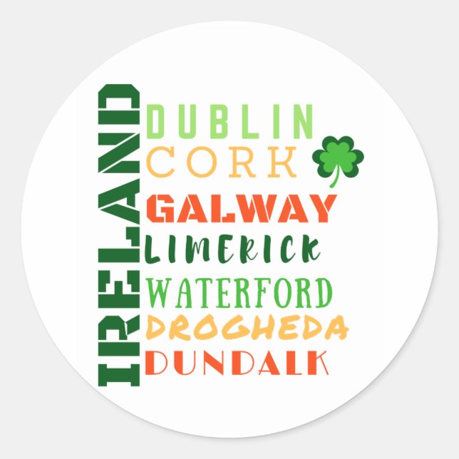 IRELAND SUBWAY ART CLASSIC ROUND STICKER (Front)