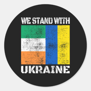 Ireland Support Ukrainian We Stand With Ukraine Ir Classic Round Sticker