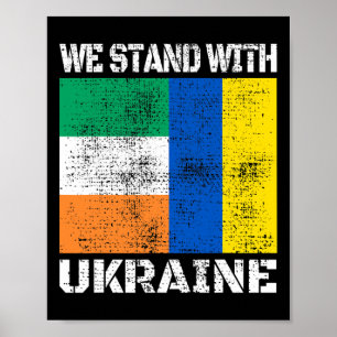 Ireland Support Ukrainian We Stand With Ukraine Ir Poster
