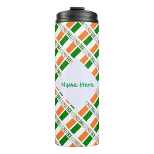 Ireland Tiled Flag Personalised Thermal Tumbler