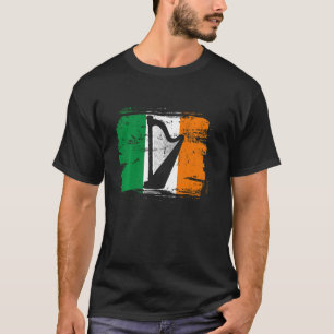Ireland Trad Music Harp Irish Flag Funny Harpist T-Shirt