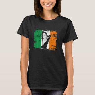 Ireland Trad Music Harp Irish Flag Funny Harpist T-Shirt