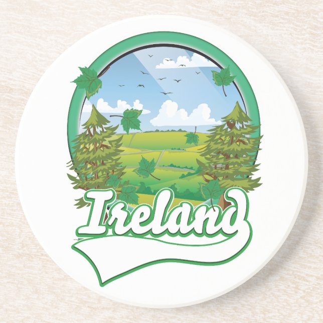 Ireland Travel logo Coaster (Front)