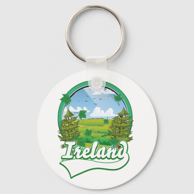 Ireland Travel logo Key Ring (Front)