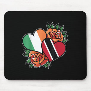 Ireland Trinidad And Tobago Flag Heart Half Irish Mouse Mat