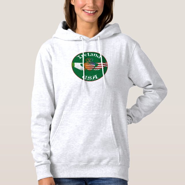 Ireland USA Claddagh Hoodie (Front)