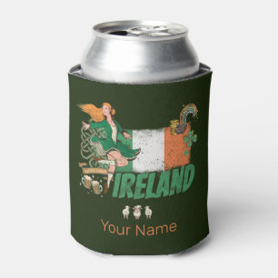 Ireland vintage flag St. Patrick's Day souvenir Can Cooler