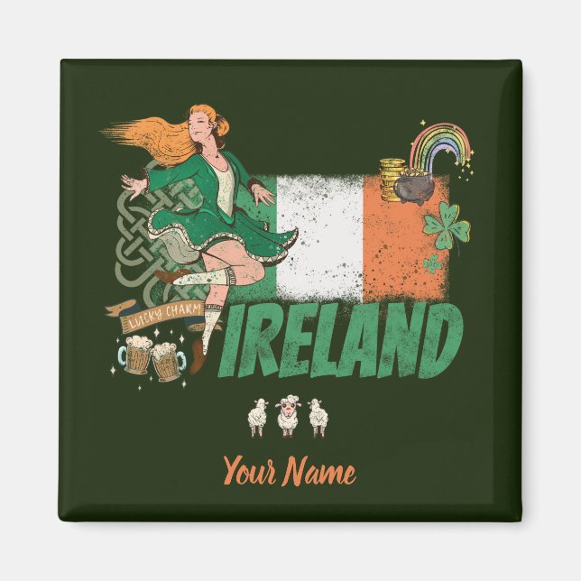 Ireland vintage flag St. Patrick's Day souvenir Magnet (Front)