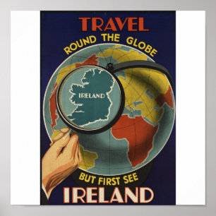 Ireland Vintage Travel Poster