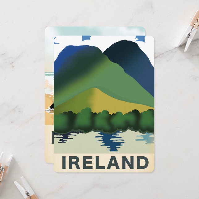 Ireland vintage travel poster (Front/Back In Situ)
